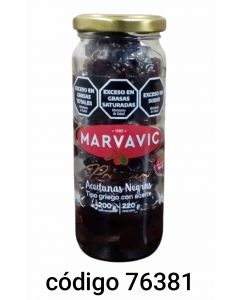 MARVAVIC.FRASCO ACEITUNA NEG C/ACEITE  6X330G