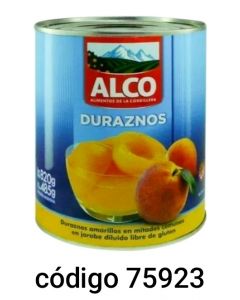 ALCO.DURAZNO EN MITADES  12X820G