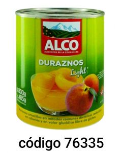 ALCO.DURAZNOS LIGHT  12X820G