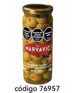 MARVAVIC.FRASCO ACEITUNA VE.RELLENAS  6X330G