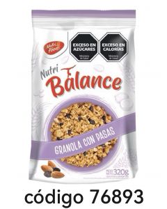 *NUTRI BALANCE Nº209 GRANOLA CON PASAS  20X320G