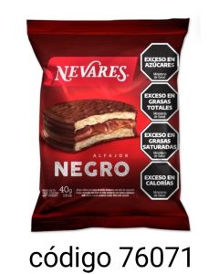 ALFAJOR NEVARES SIMPLE Nº869 NEGRO  40X40G