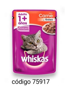 .SOBRECITO WHISKAS GATOS*Nª1468 CARNE  12X85G 